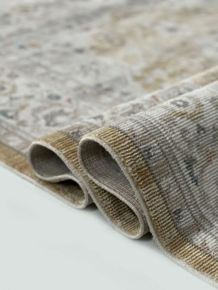 Luna Serisi Sarı Vintage Makine Dokuma Halısı EH-4044