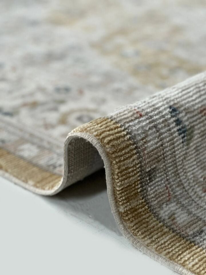 Luna Serisi Sarı Vintage Makine Dokuma Halısı EH-4044