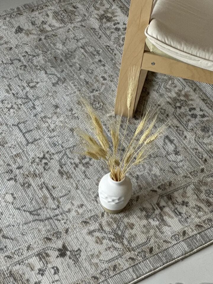 Luna Serisi Bej/Gri Vintage Makine Dokuma Halısı EH-4055