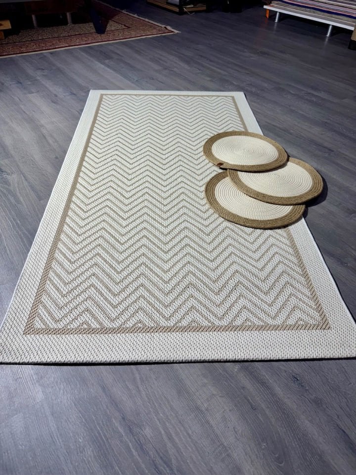 Alfa Serisi Makinede Yıkanabilir Ekru/Bej Sisal Halı NX-31