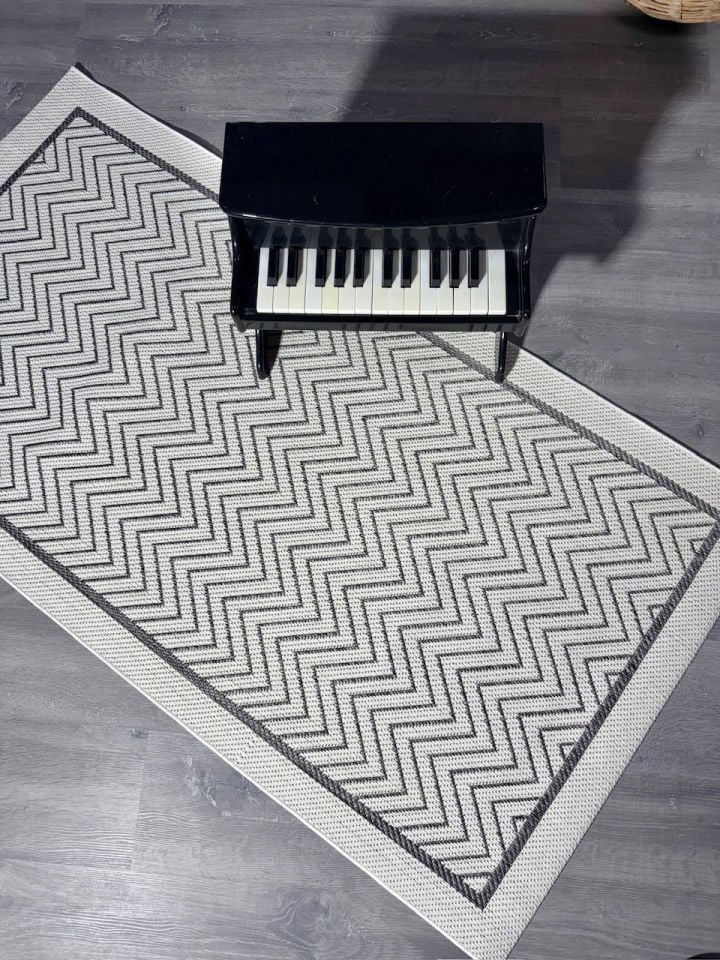 Alfa Serisi Makinede Yıkanabilir Ekru/Antrasit Sisal Halı NX-32