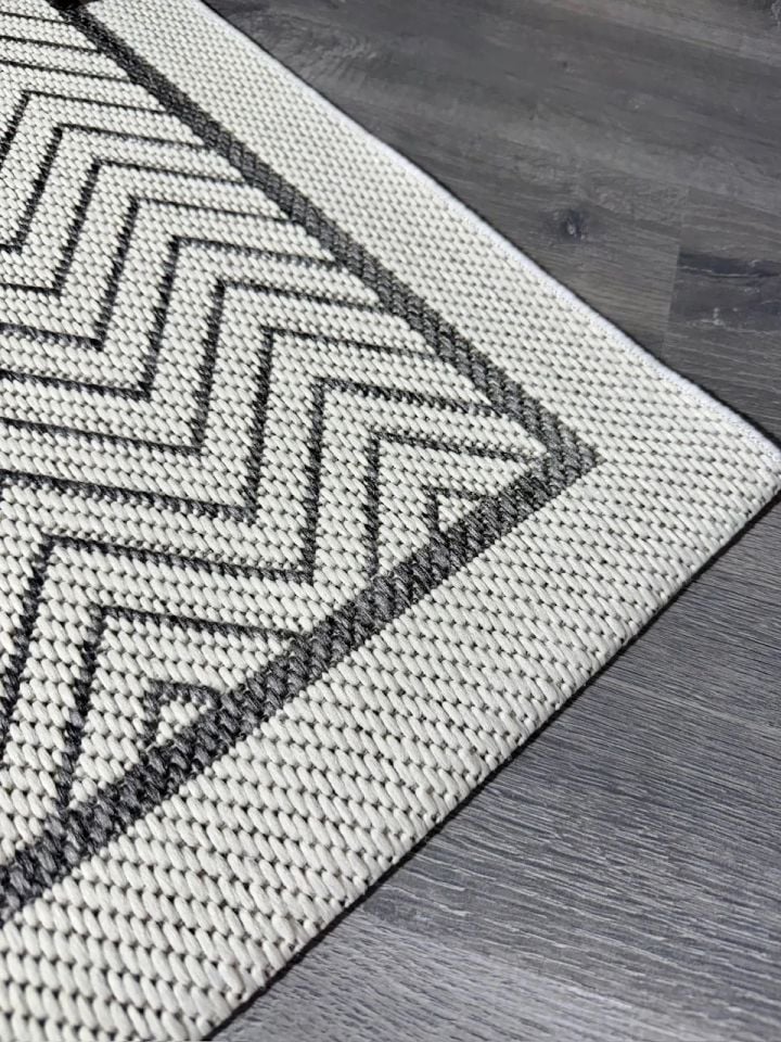 Alfa Serisi Makinede Yıkanabilir Ekru/Antrasit Sisal Halı NX-32