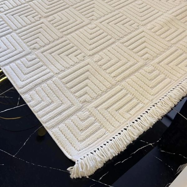 Vals Serisi Krem Renk Modern Halı NX-3025