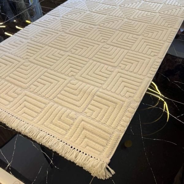 Vals Serisi Krem Renk Modern Halı NX-3025