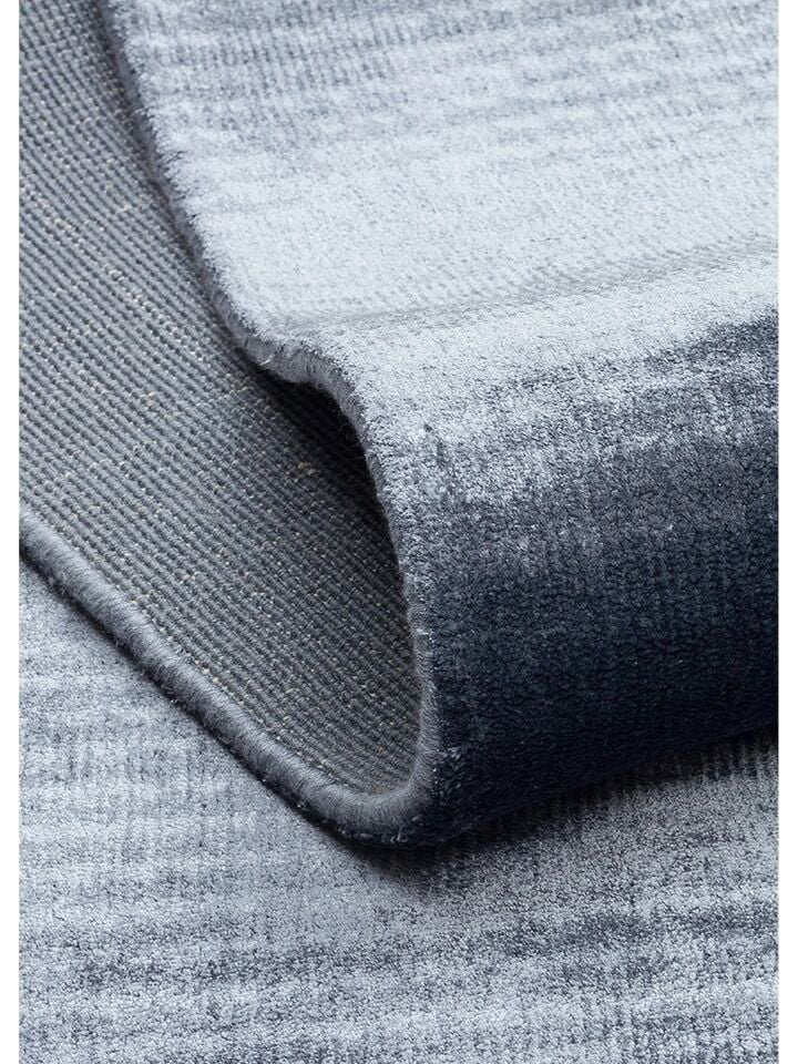 Grando Serisi %100 Naturel Viskon El Dokuma Sade Modern Mavi Renk Halı NX-780