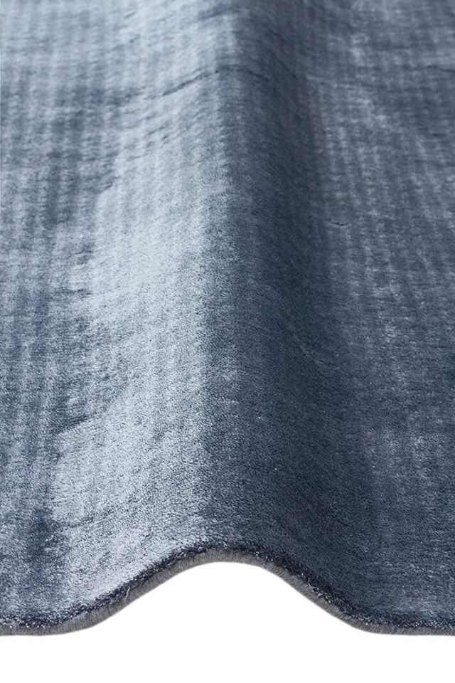 Grando Serisi %100 Naturel Viskon El Dokuma Sade Modern Mavi Renk Halı NX-780