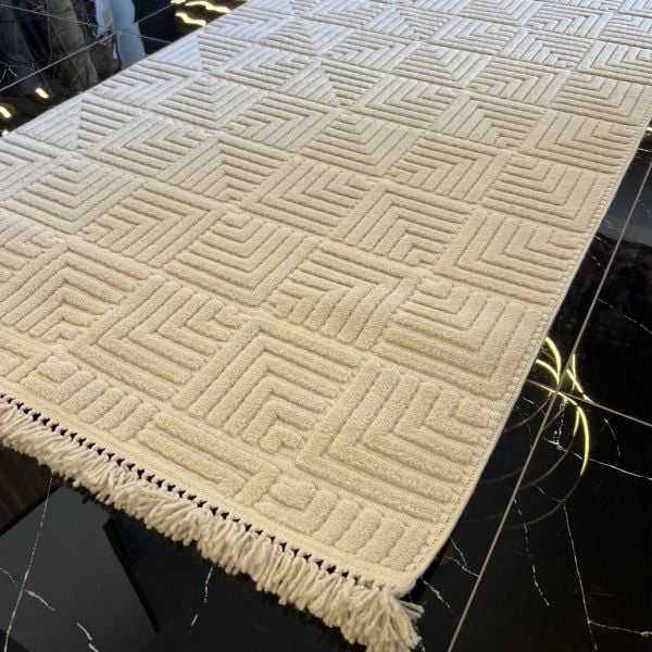 Vals Serisi Bej Renk Modern Halı NX-3027