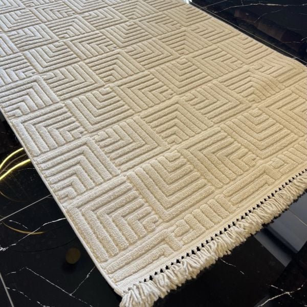 Vals Serisi Bej Renk Modern Halı NX-3027