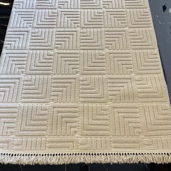 Vals Serisi Bej Renk Modern Halı NX-3027