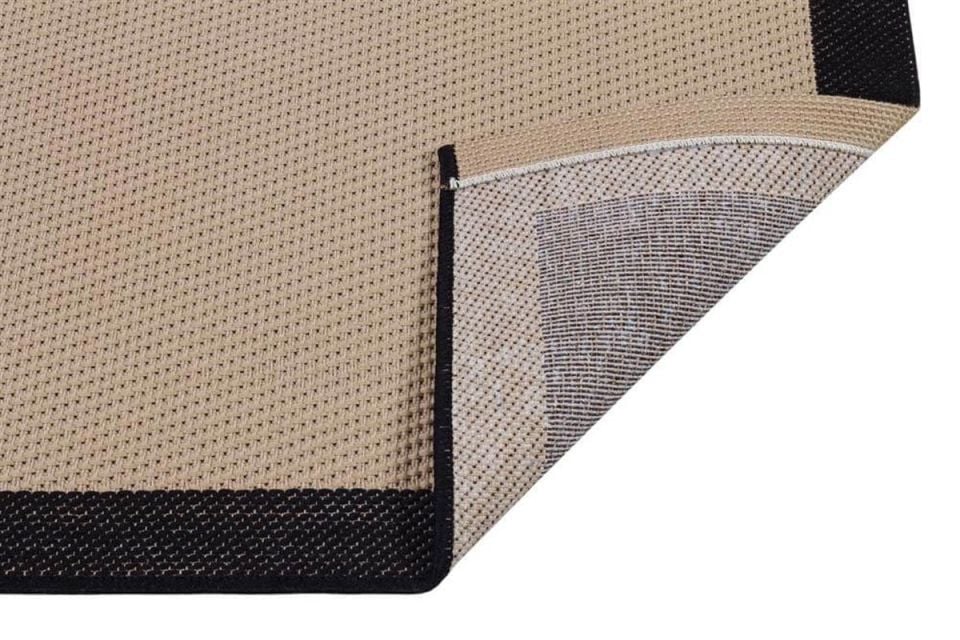 Alfa Serisi Makinede Yıkanabilir Bej/Siyah Sisal Halı NX-35