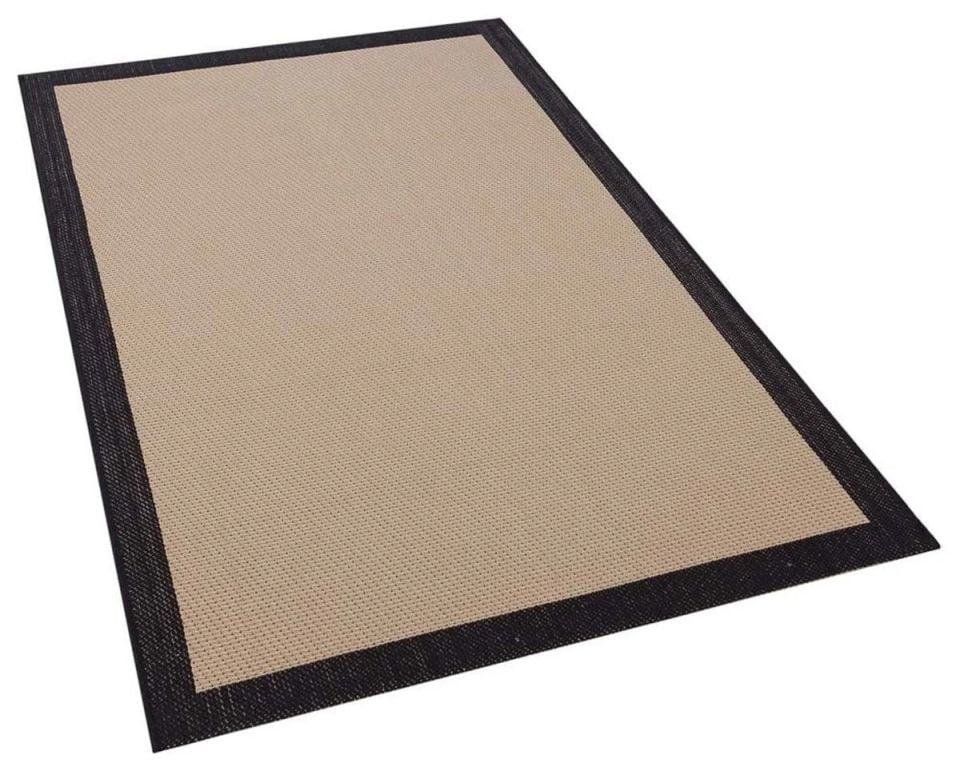 Alfa Serisi Makinede Yıkanabilir Bej/Siyah Sisal Halı NX-35