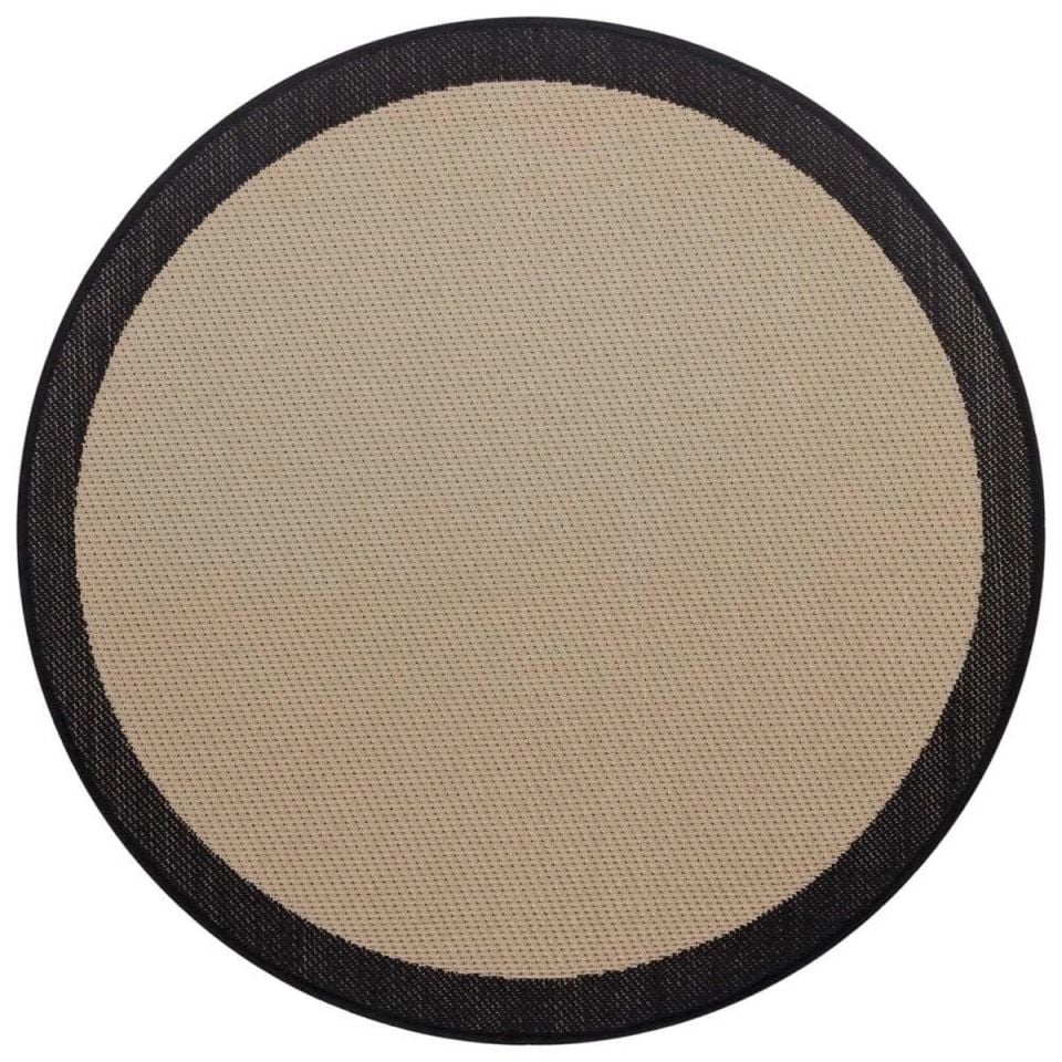 Alfa Serisi Makinede Yıkanabilir Bej/Siyah Sisal Halı NX-35