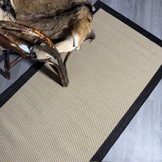 Alfa Serisi Makinede Yıkanabilir Bej/Siyah Sisal Halı NX-35