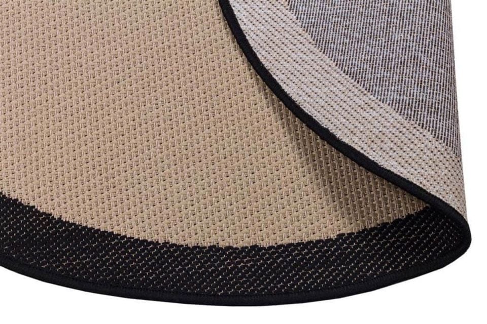 Alfa Serisi Makinede Yıkanabilir Bej/Siyah Sisal Halı NX-35