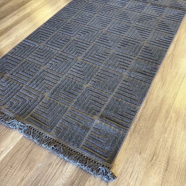 Vals Serisi Antrasit Renk Modern Halı NX-3028