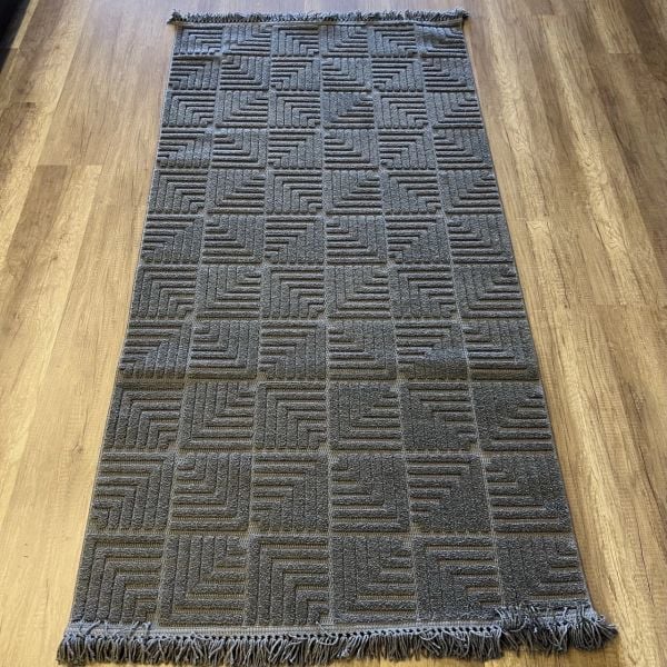 Vals Serisi Antrasit Renk Modern Halı NX-3028