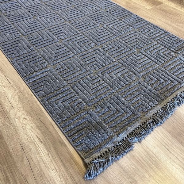 Vals Serisi Antrasit Renk Modern Halı NX-3028