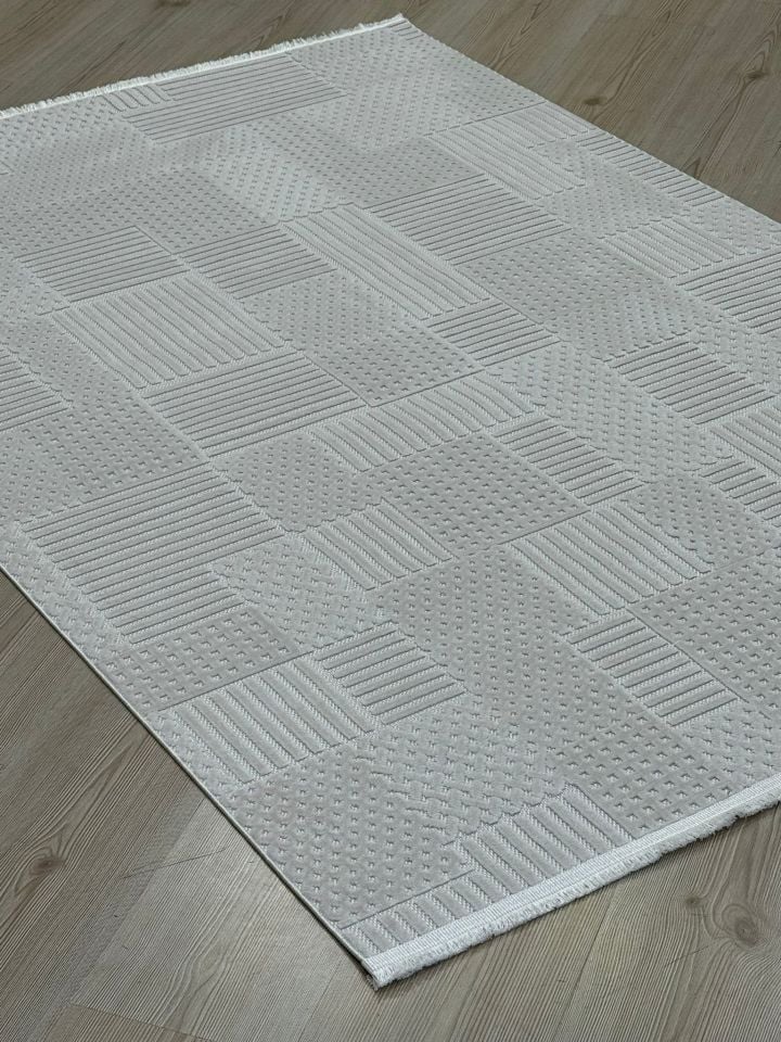 Vals Serisi Bej Renk Makinede Yıkanabilir Modern Halı RH-5702