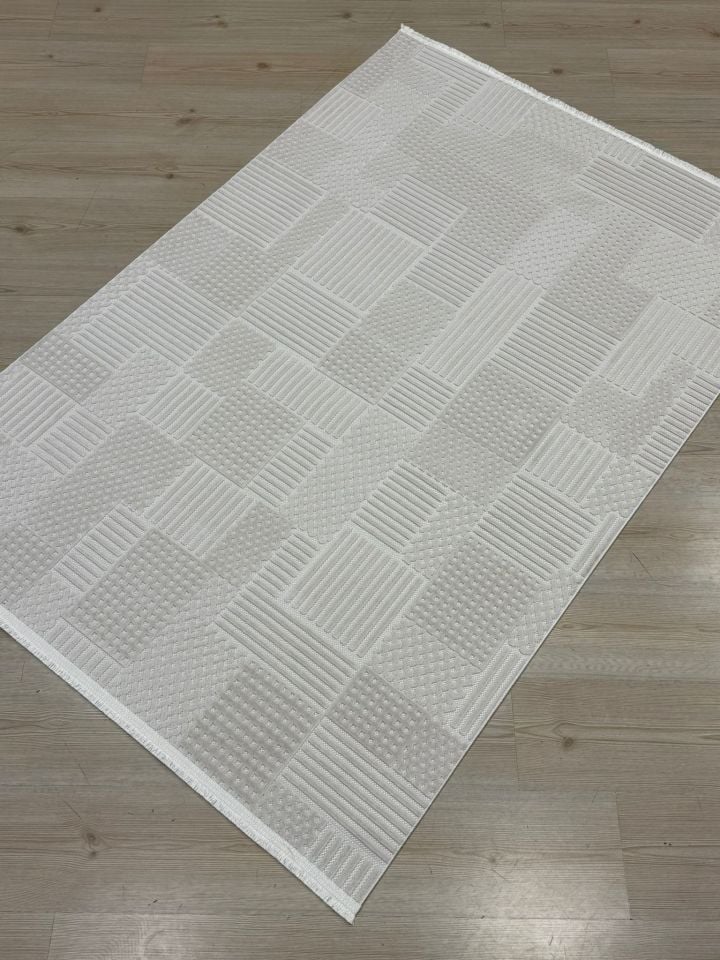 Vals Serisi Bej Renk Makinede Yıkanabilir Modern Halı RH-5702