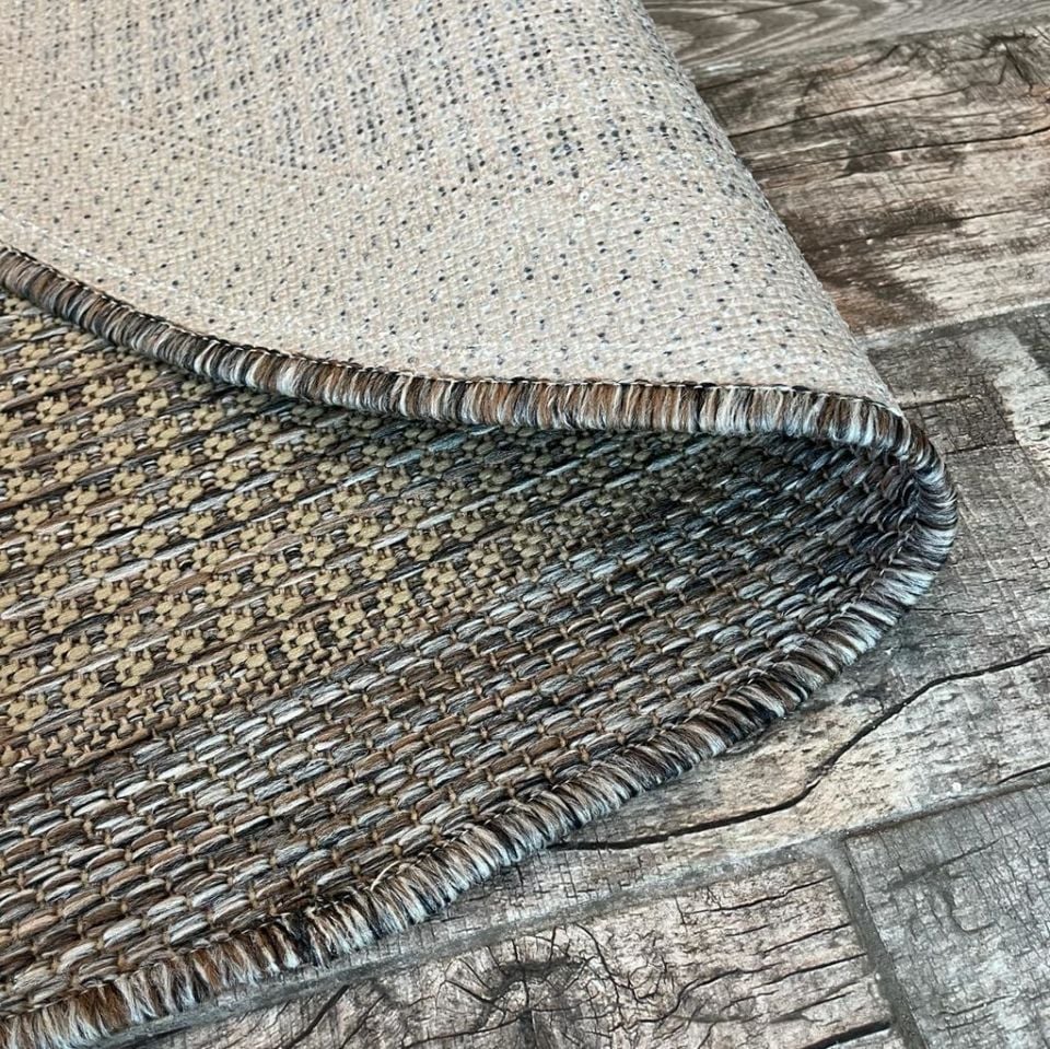 Alfa Serisi Makinede Yıkanabilir Bej/Kahve Sisal Halı NX-36