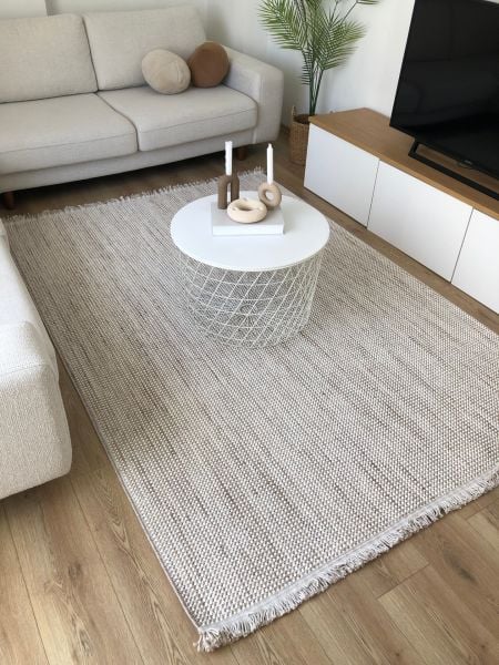 Clam Serisi Sık Bukle Dokuma Modern Bej Renk Halı OH-342