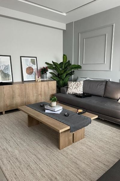 Clam Serisi Sık Bukle Dokuma Modern Bej Renk Halı OH-342