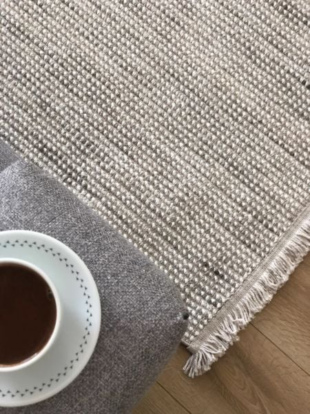 Clam Serisi Sık Bukle Dokuma Modern Gri Renk Halı OH-343