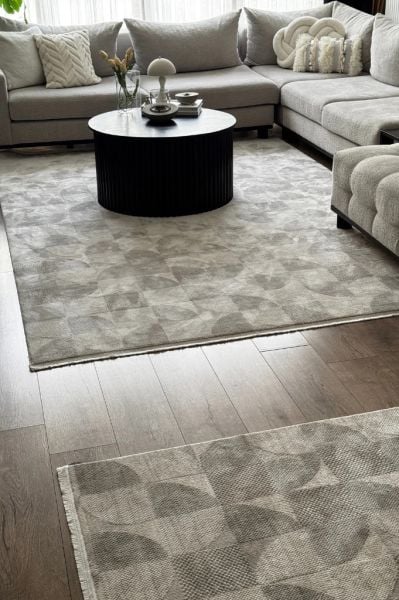 Monza Serisi Gri Renk Akrilik Salon Halısı AP-6621