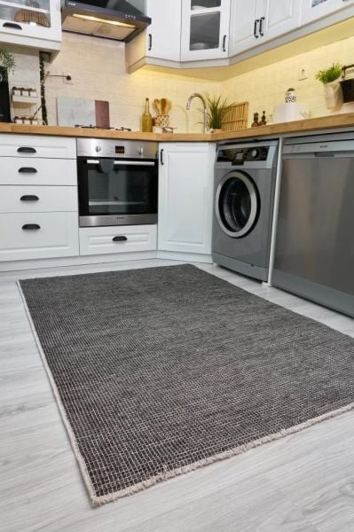 Norge Serisi Yumuşak Dokulu Yeni Nesil Antrasit Renk Halı AP-2415