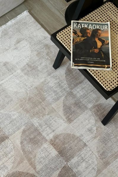 Monza Serisi Bej Renk Akrilik Salon Halısı AP-6622