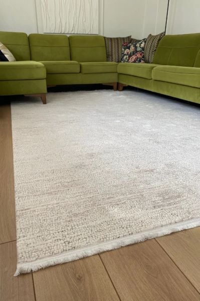 Monza Serisi Krem Renk Akrilik Salon Halısı AP-6631