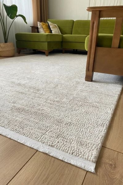 Monza Serisi Krem Renk Akrilik Salon Halısı AP-6631