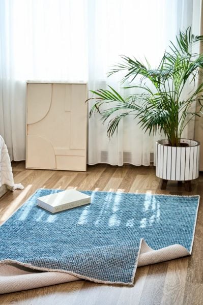 Norge Serisi Yumuşak Dokulu Yeni Nesil Mavi Renk Halı AP-2417