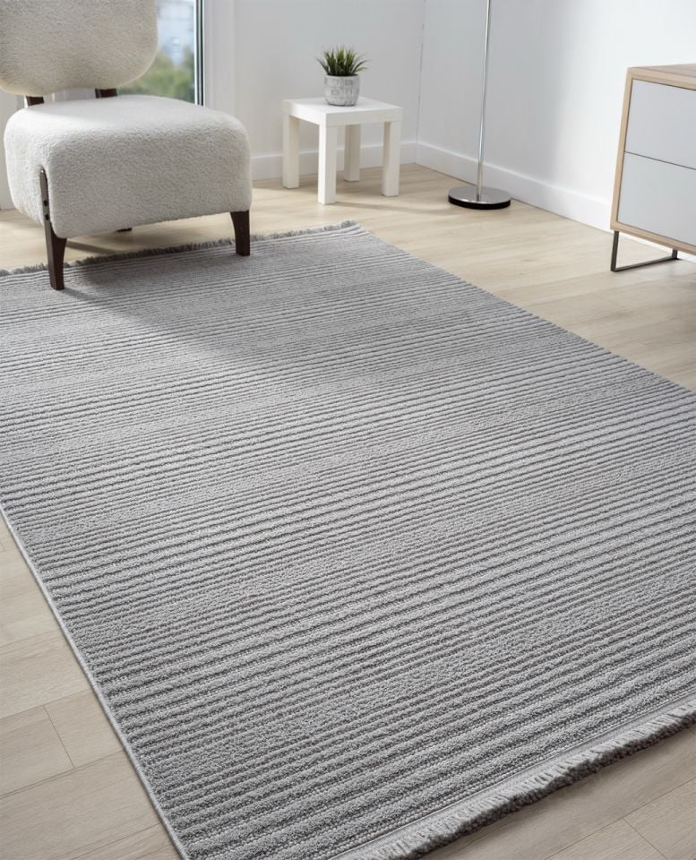 Cosmos Serisi Yumuşak Dokuma Modern Gri Renk Halı SH-172