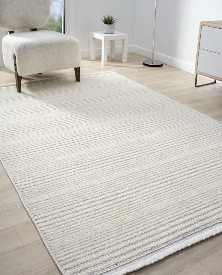 Cosmos Serisi Yumuşak Dokuma Modern Krem Renk Halı SH-173