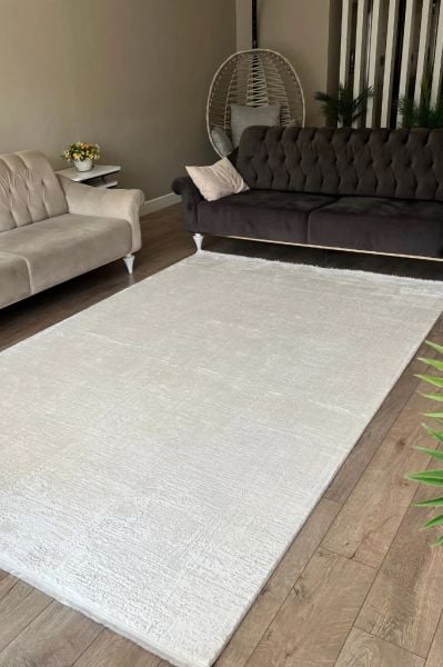 Monza Serisi Krem Renk Akrilik Salon Halısı AP-6641