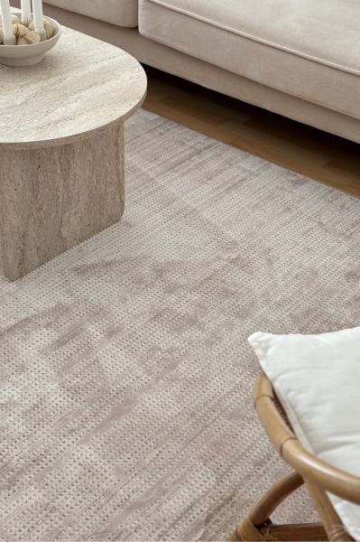 Monza Serisi Krem Renk Akrilik Salon Halısı AP-6651