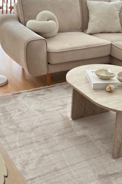 Monza Serisi Krem Renk Akrilik Salon Halısı AP-6651