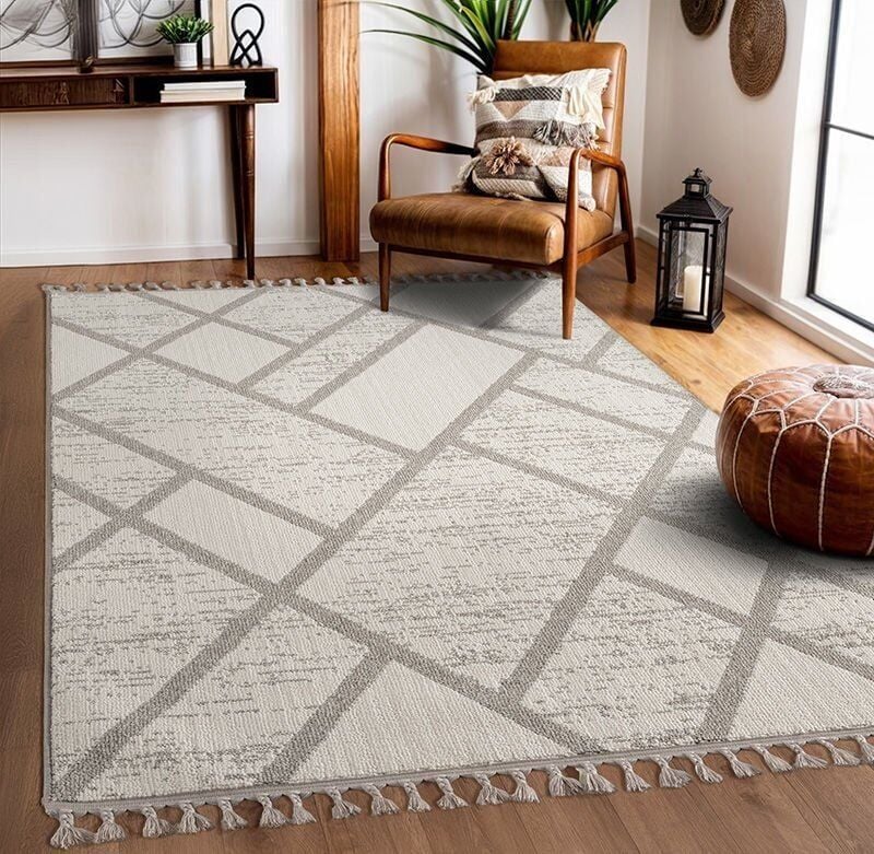 FIRSAT ÖLÇÜ 160x230 (4 m2)  Gri/Ekru Renk Bukle Halı