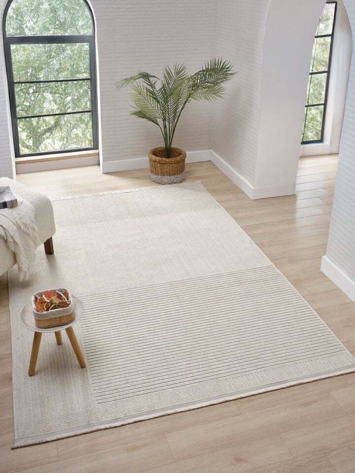 FIRSAT ÖLÇÜ Krem Kolay Temizlenebilir Sisal Halı 160x230