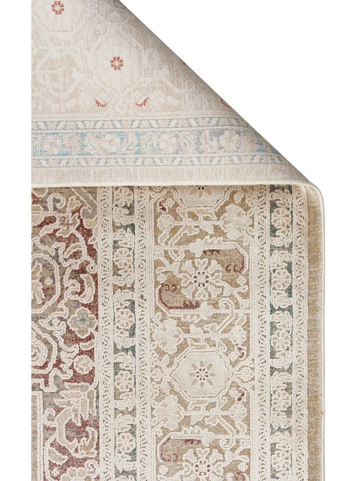 Pera Serisi 2 Milyon Uç Sıklığı ile Dokunan Eskitme (Over-Dyed) Görünümlü Bej Rayon Halı NX-703