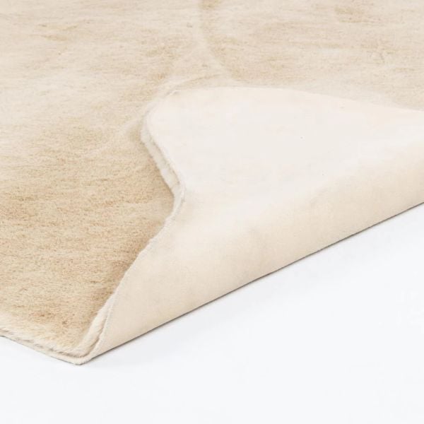 Cloud Serisi Makinede Yıkanabilir Yüksek Kalite Bej Peluş Halı NX-101