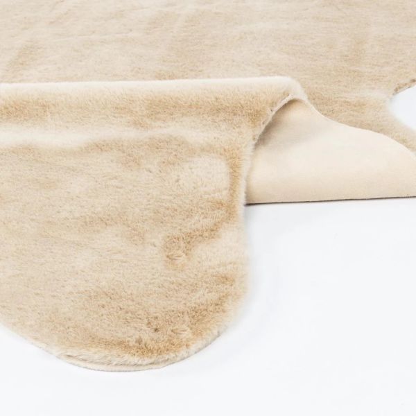 Cloud Serisi Makinede Yıkanabilir Yüksek Kalite Bej Peluş Halı NX-101