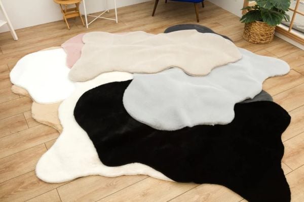 Cloud Serisi Makinede Yıkanabilir Yüksek Kalite Bej Peluş Halı NX-101