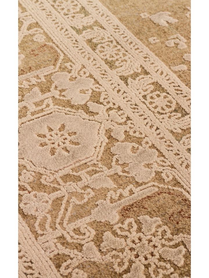 Pera Serisi 2 Milyon Uç Sıklığı ile Dokunan Eskitme (Over-Dyed) Görünümlü Bronz Rayon Halı NX-704