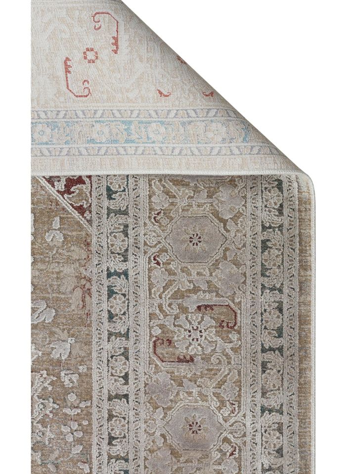 Pera Serisi 2 Milyon Uç Sıklığı ile Dokunan Eskitme (Over-Dyed) Görünümlü Gri Rayon Halı NX-705