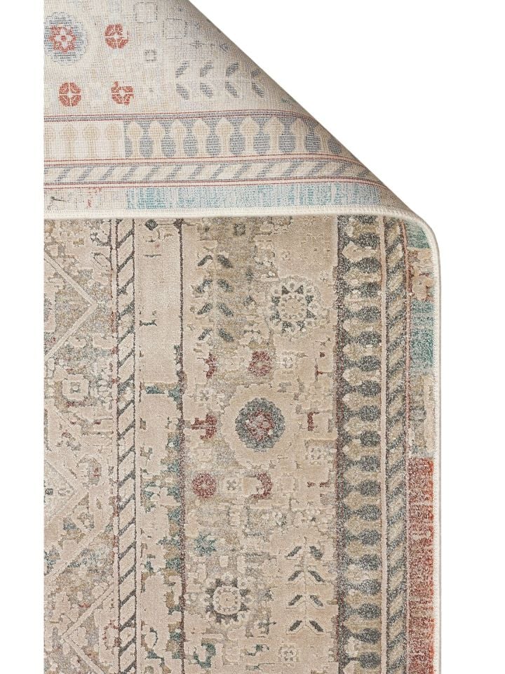 Pera Serisi 2 Milyon Uç Sıklığı ile Dokunan Eskitme (Over-Dyed) Görünümlü Bej Rayon Halı NX-706