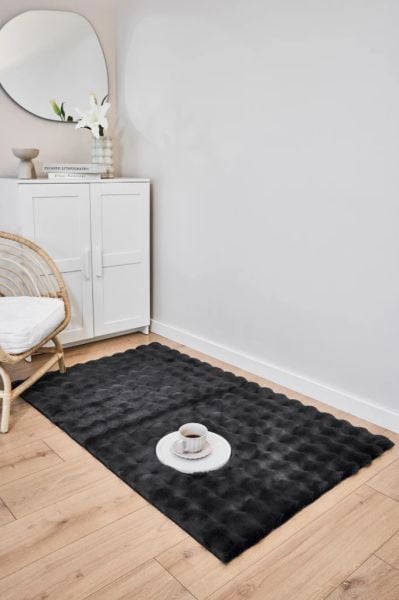 Cloud Serisi Makinede Yıkanabilir Yüksek Kalite Antrasit Peluş Halı NX-108