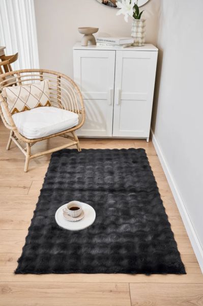 Cloud Serisi Makinede Yıkanabilir Yüksek Kalite Antrasit Peluş Halı NX-108