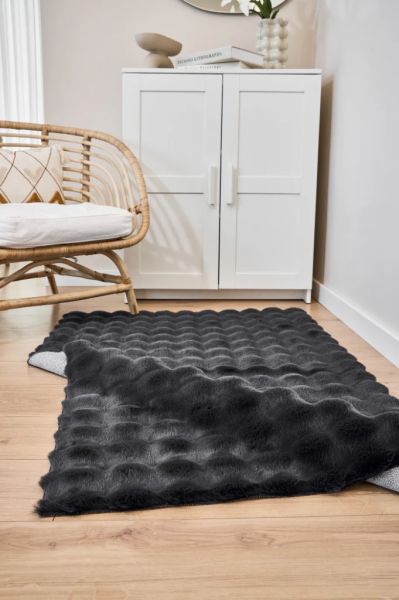 Cloud Serisi Makinede Yıkanabilir Yüksek Kalite Antrasit Peluş Halı NX-108